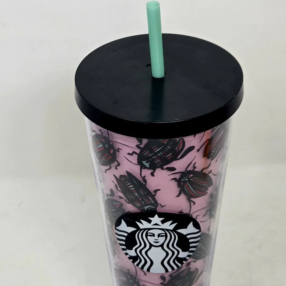 Starbucks Pink Beetle 24oz Tumbler Cold Cup Venti RARE